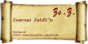 Zsarnai Zalán névjegykártya