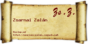 Zsarnai Zalán névjegykártya
